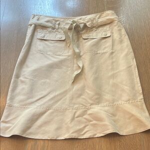 Calvin Klein Tan Silk Skirt with Pockets